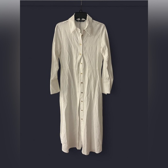 Zara Long Sleeve Button-Down Dress - Picture 1 of 4